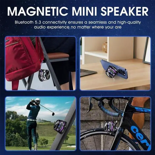 Alt view image 4 of 7 - WERLEO Multifunctional Magnetic Bluetooth Speaker with RGB Light,Wireless Waterproof Magnetic Speaker for Phones,Tablets,Laptops and Switch,6-7H Playtime