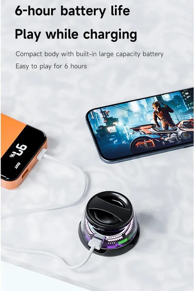 Alt view image 7 of 7 - WERLEO Multifunctional Magnetic Bluetooth Speaker with RGB Light,Wireless Waterproof Magnetic Speaker for Phones,Tablets,Laptops and Switch,6-7H Playtime