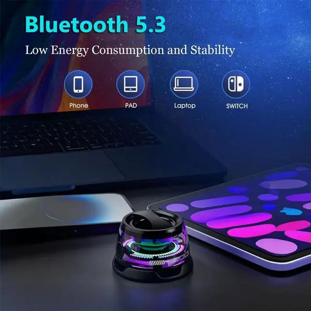 Alt view image 2 of 7 - WERLEO Multifunctional Magnetic Bluetooth Speaker with RGB Light,Wireless Waterproof Magnetic Speaker for Phones,Tablets,Laptops and Switch,6-7H Playtime