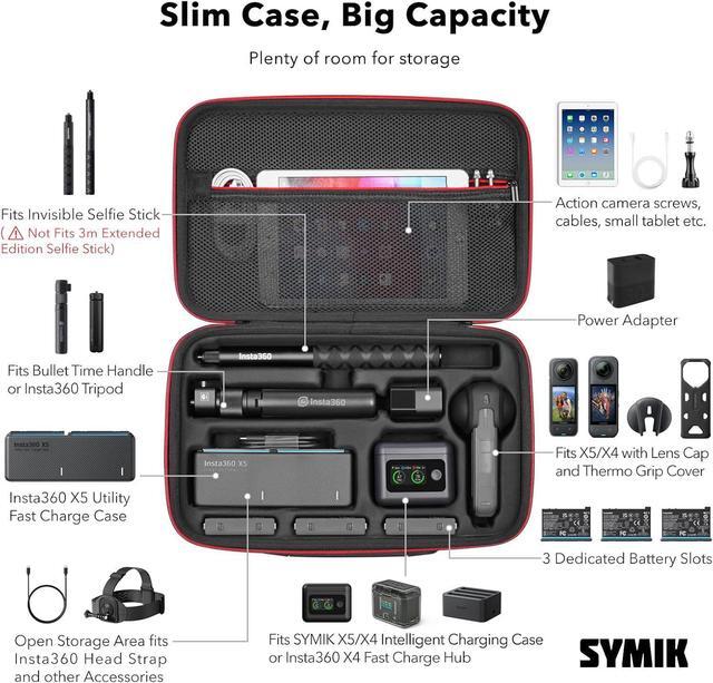 Alt view image 3 of 7 - WERLEO Carrying Case for Insta360 X4 X5, Anti-water Splash, Anti-shock Compact Travel Bag w/Shoulder Strap, Handy Handle & Pocket, Protective Storage Nylon Case for Insta 360 X5 X4 Accessories