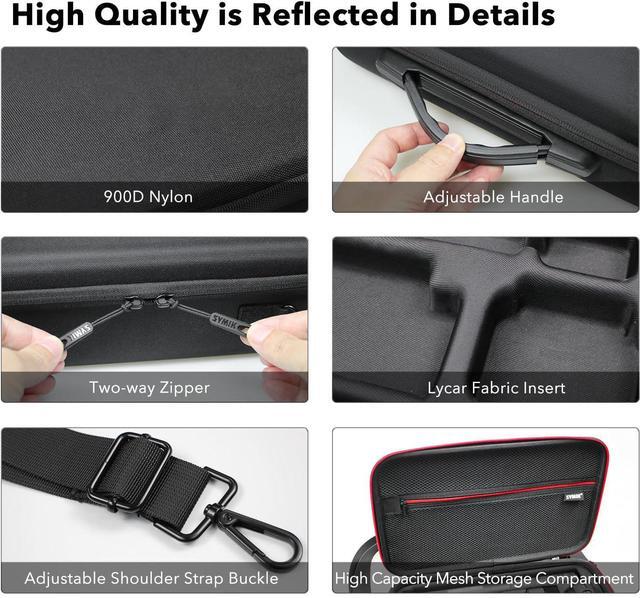 Alt view image 4 of 7 - WERLEO Carrying Case for Insta360 X4 X5, Anti-water Splash, Anti-shock Compact Travel Bag w/Shoulder Strap, Handy Handle & Pocket, Protective Storage Nylon Case for Insta 360 X5 X4 Accessories
