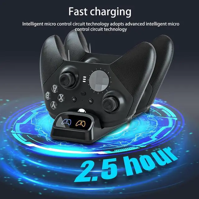 Alt view image 2 of 7 - WERLEO Switch Controller Charger, Fast Charging Dock for Switch Pro Controller, Xbox Series X/S, PS5, and Type-C Gamepads Dual Charger Station with LED Indicators, and Type-C Adapter