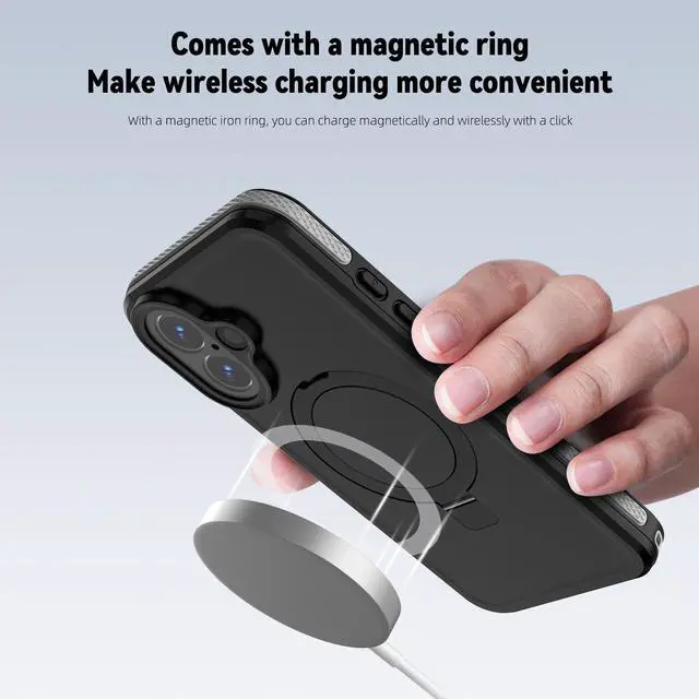 Alt view image 4 of 7 - WERLEO Magnetic Waterproof for iPhone 16 Plus Case with [Built-in Screen Protector][Invisible Stand][Fit for MagSafe][360º Full Body Sealed] Heavy Duty IP68 Underwater Case for iPhone 16 Plus 6.7"