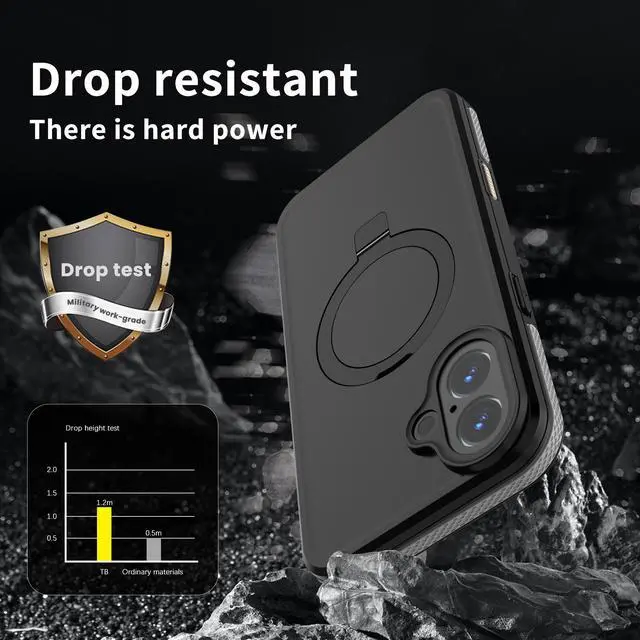 Alt view image 3 of 7 - WERLEO Magnetic Waterproof for iPhone 16 Plus Case with [Built-in Screen Protector][Invisible Stand][Fit for MagSafe][360º Full Body Sealed] Heavy Duty IP68 Underwater Case for iPhone 16 Plus 6.7"