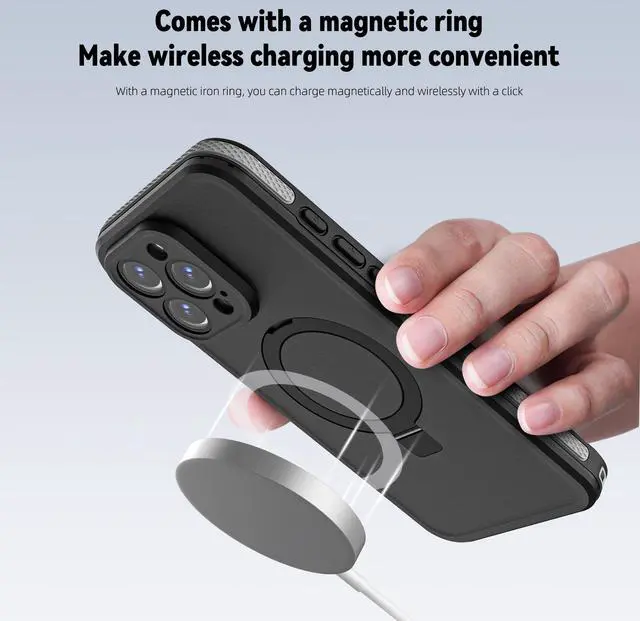 Alt view image 4 of 7 - WERLEO Magnetic Waterproof for iPhone 16 Pro Max Case with [Built-in Screen Protector][Invisible Stand][Fit for MagSafe][360º Full Body Sealed] Rugged IP68 Underwater Case for iPhone 16 Pro Max 6.9"