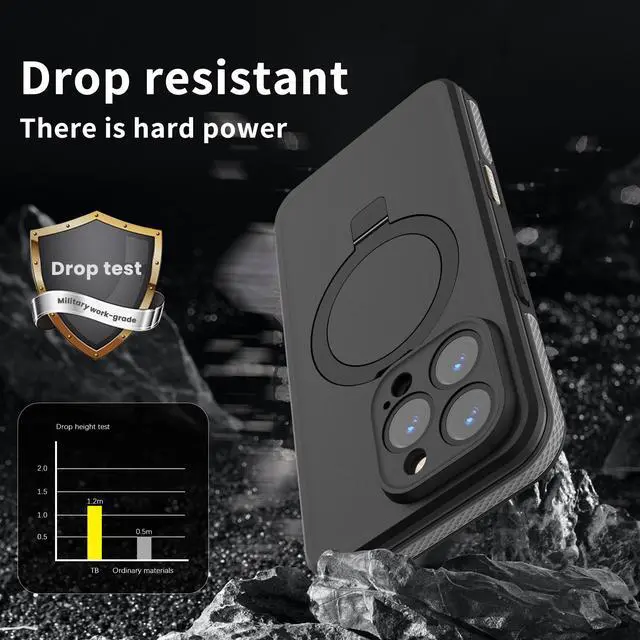 Alt view image 3 of 7 - WERLEO Magnetic Waterproof for iPhone 16 Pro Max Case with [Built-in Screen Protector][Invisible Stand][Fit for MagSafe][360º Full Body Sealed] Rugged IP68 Underwater Case for iPhone 16 Pro Max 6.9"