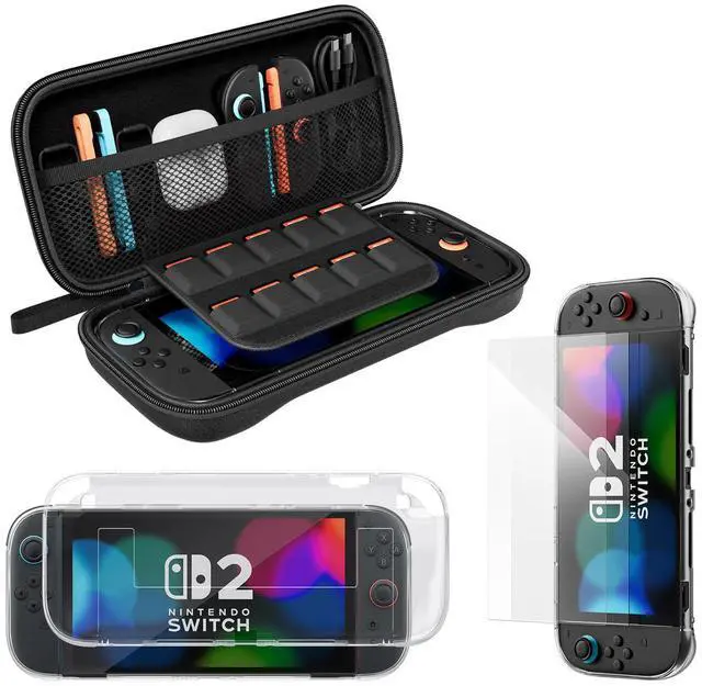 Main image of WERLEO Accessories Bundle for Nintendo Switch 2, Switch 2 Carrying Case, Silicone Protective Cover, 2 Piece HD Screen Protector, Durable , Lightweight and Large Capacity, Accessories for Switch 2