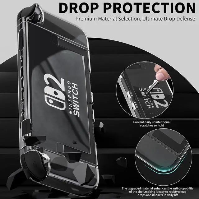 Alt view image 5 of 7 - WERLEO Clear Dockable Case for Nintendo Switch 2 2025, Protective PC Shell Case, Slim Design Transparent Controller Cover with Detachable joycon Compatible with New Nintendo Switch 2 7.9 Inch