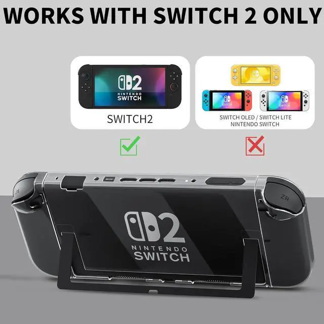 Alt view image 2 of 7 - WERLEO Clear Dockable Case for Nintendo Switch 2 2025, Protective PC Shell Case, Slim Design Transparent Controller Cover with Detachable joycon Compatible with New Nintendo Switch 2 7.9 Inch