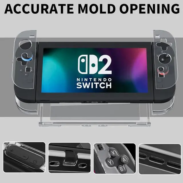Alt view image 6 of 7 - WERLEO Clear Dockable Case for Nintendo Switch 2 2025, Protective PC Shell Case, Slim Design Transparent Controller Cover with Detachable joycon Compatible with New Nintendo Switch 2 7.9 Inch