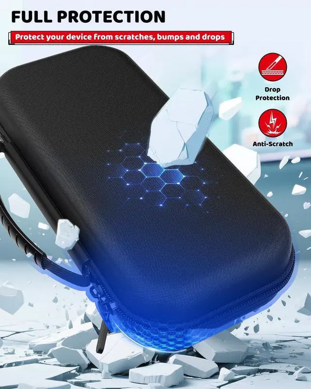 Alt view image 2 of 7 - WERLEO Switch Case for Nintendo Switch 2 (2025) with 2pcs Screen Protectors, Hard Shell Carry Case with Soft Lining, 10 Card Slots, Durable Ballistic Nylon, Soft Silicone Handle for Nintendo Switch2