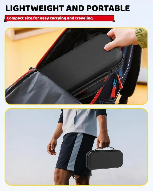 Alt view image 7 of 7 - WERLEO Switch Case for Nintendo Switch 2 (2025) with 2pcs Screen Protectors, Hard Shell Carry Case with Soft Lining, 10 Card Slots, Durable Ballistic Nylon, Soft Silicone Handle for Nintendo Switch2