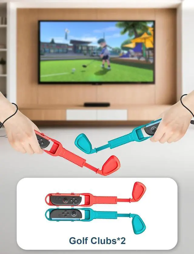 Alt view image 5 of 7 - WERLEO Switch 2 Sports Accessories Bundle, 10-in-1 Family Pack with Tennis Rackets, Adjustable Golf Clubs, Swords for Nintendo Switch 2 Sports Games, Premium Game Kit for Switch 2