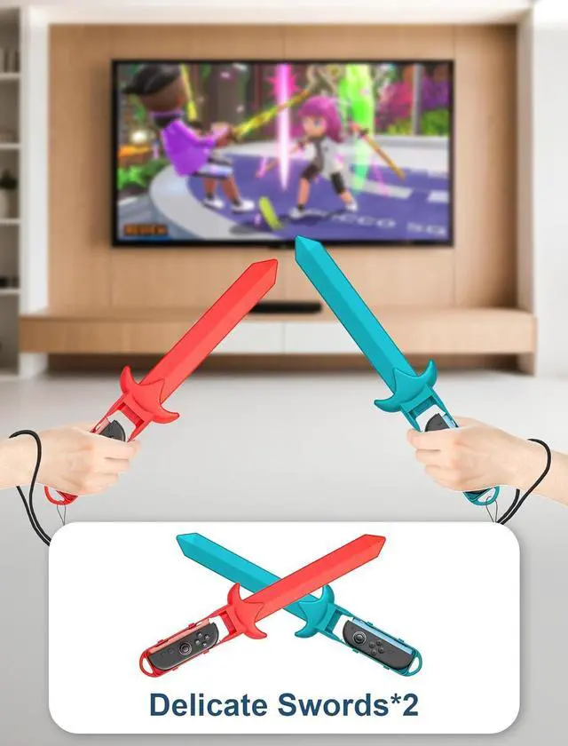 Alt view image 4 of 7 - WERLEO Switch 2 Sports Accessories Bundle, 10-in-1 Family Pack with Tennis Rackets, Adjustable Golf Clubs, Swords for Nintendo Switch 2 Sports Games, Premium Game Kit for Switch 2