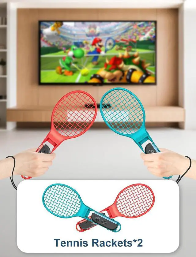 Alt view image 3 of 7 - WERLEO Switch 2 Sports Accessories Bundle, 10-in-1 Family Pack with Tennis Rackets, Adjustable Golf Clubs, Swords for Nintendo Switch 2 Sports Games, Premium Game Kit for Switch 2