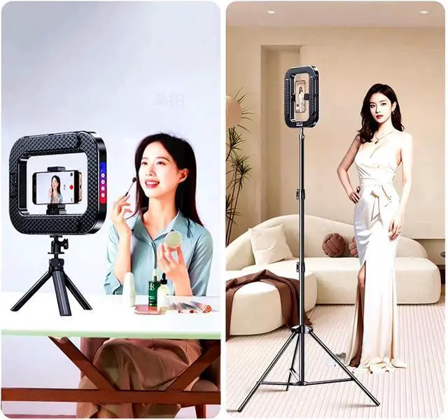 Alt view image 7 of 7 - WERLEO Ring Light for Phone, Phone Ring Light Stabilizer for Video Recording Smartphone Video Rig for Tiktok Vlogging, RGB Video Light for Photography Filmmaking Video Maker