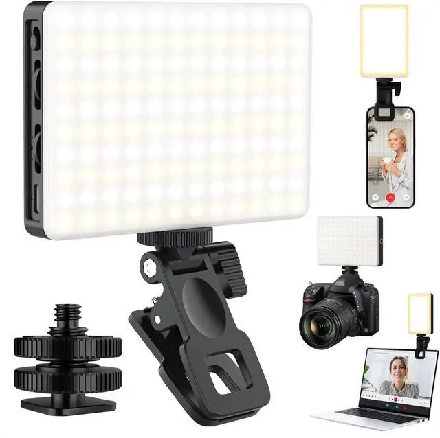 Main image of WERLEO 120 LED Selfie Light for iPhone, Portable Phone Light with Clip & Camera Tripod Adapter - 8000mAh Rechargeable, 3 Lighting Modes, CRI 97+ for Video Recording, TikTok, Vlogging, Laptop, Makeup