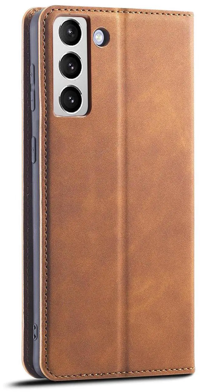 Alt view image 4 of 7 - WERLEO Case for Samsung Galaxy S25 Plus 6.7 inch Premium PU Leather Phone Cover with Card Holder Stand, Shockproof Flip Wallet Cover Brown