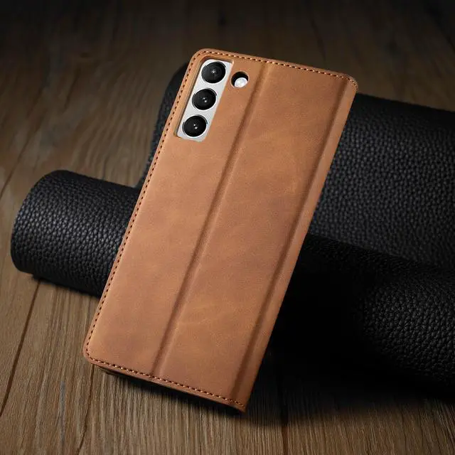 Alt view image 7 of 7 - WERLEO Case for Samsung Galaxy S25 5G 6.2 inch Premium PU Leather Phone Cover with Card Holder Stand, Shockproof Flip Wallet Cover Brown