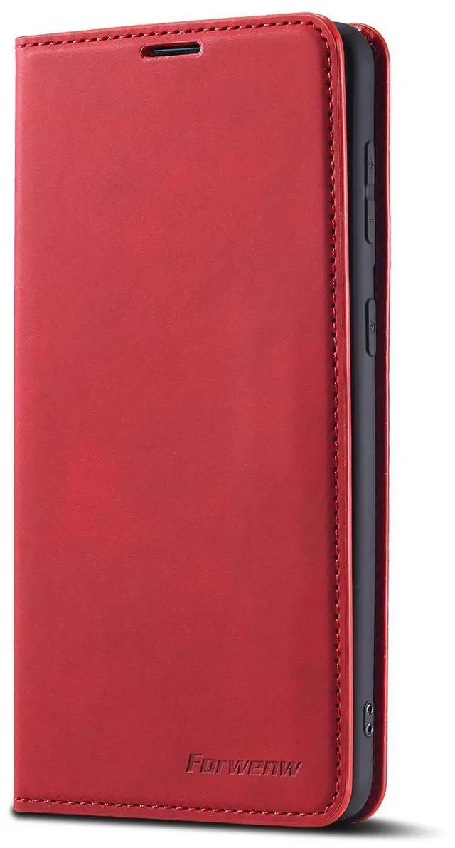 Alt view image 4 of 7 - WERLEO Case for Samsung Galaxy S25 5G 6.2 inch Premium PU Leather Phone Cover with Card Holder Stand, Shockproof Flip Wallet Cover Red