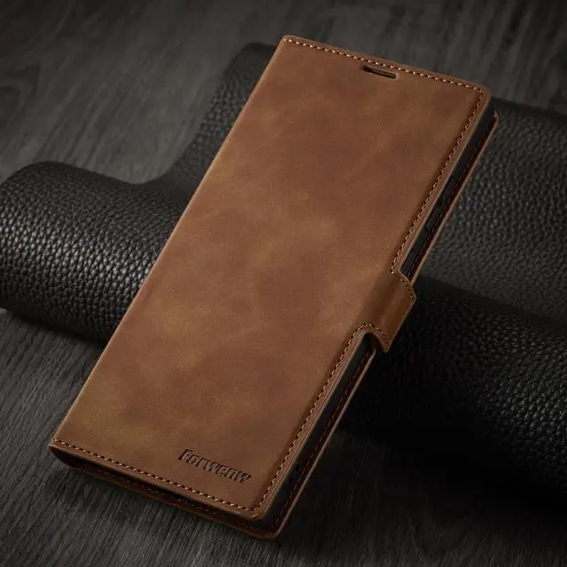 Alt view image 7 of 7 - WERLEO Case for Samsung Galaxy S25 Ultra 5G 6.9 inch Premium PU Leather Phone Cover with Card Holder Stand, Shockproof Flip Wallet Cover Brown