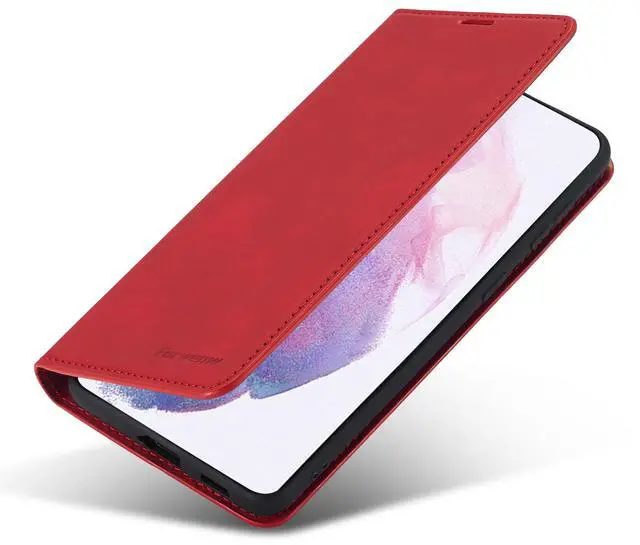 Alt view image 5 of 7 - WERLEO Case for Samsung Galaxy S25 Edge 5G 6.7 inch Premium PU Leather Phone Cover with Card Holder Stand, Shockproof Flip Wallet Cover Red