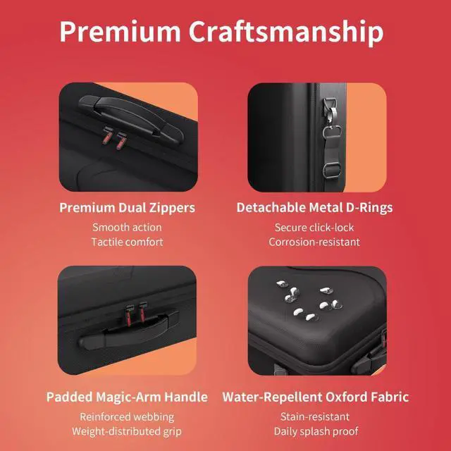 Alt view image 4 of 7 - WERLEO Switch 2 Carry Case Compatible with Nintendo Switch 2,with Games Cartridges Waterproof and Dustproof Travel Case for Switch 2 Accessories,with Handles and Shoulder Straps
