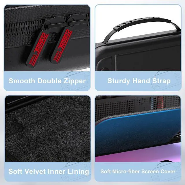 Alt view image 4 of 7 - WERLEO Switch 2 Large Capacity Carrying Case for Nintendo Switch 2 (2025), Portable PU Hard Travel Case with Pockets for Accessories and Game Cards, Slim Protective Bag for Switch 2 Holds 10 Game Cart