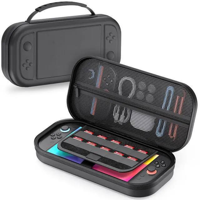 Main image of WERLEO Switch 2 Large Capacity Carrying Case for Nintendo Switch 2 (2025), Portable PU Hard Travel Case with Pockets for Accessories and Game Cards, Slim Protective Bag for Switch 2 Holds 10 Game Cart