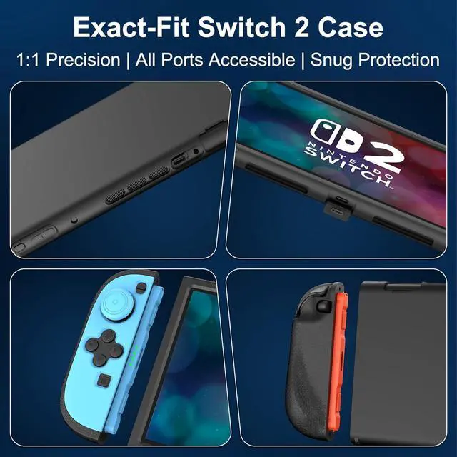 Alt view image 2 of 7 - WERLEO Protective Silicone Case Compatible with Nintendo Switch 2 2025, Soft Slim Cover Protector, Grip Cover for Joy-Con, Split Design, Anti-Scratch, Shock-Absorption