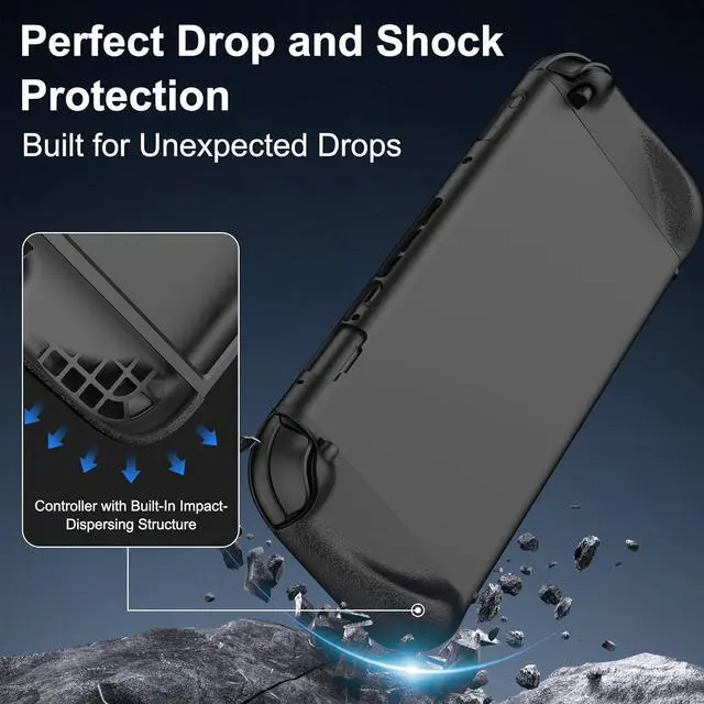 Alt view image 3 of 7 - WERLEO Protective Silicone Case Compatible with Nintendo Switch 2 2025, Soft Slim Cover Protector, Grip Cover for Joy-Con, Split Design, Anti-Scratch, Shock-Absorption