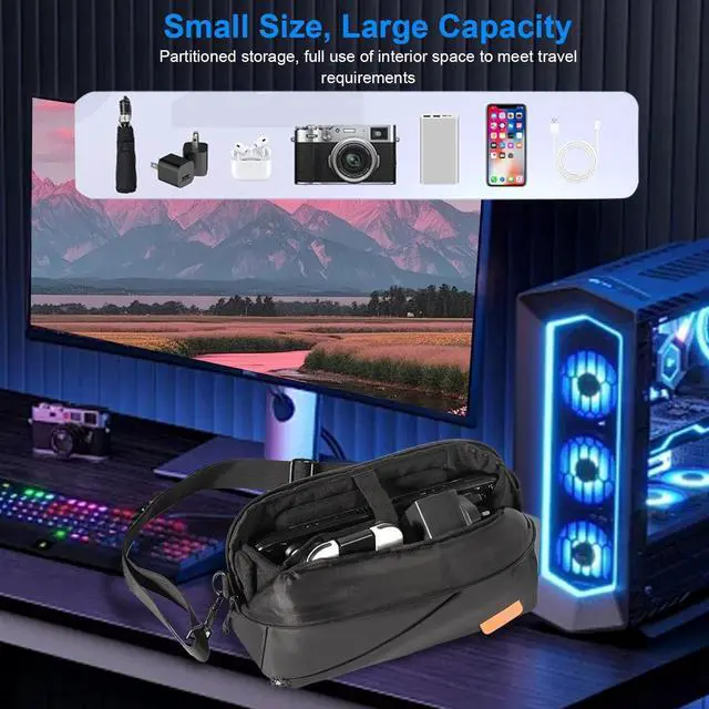 Alt view image 2 of 7 - WERLEO Carrying Case Compatible with for Nintendo Switch 2 / ROG Ally / Steam Deck, WaterProof Protective Carry Case, Double Zipper, Game Console Portable Travel Chest Bag for Cable, Adapters