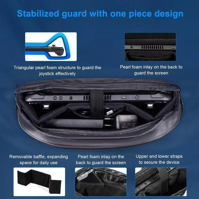 Alt view image 3 of 7 - WERLEO Carrying Case Compatible with for Nintendo Switch 2 / ROG Ally / Steam Deck, WaterProof Protective Carry Case, Double Zipper, Game Console Portable Travel Chest Bag for Cable, Adapters