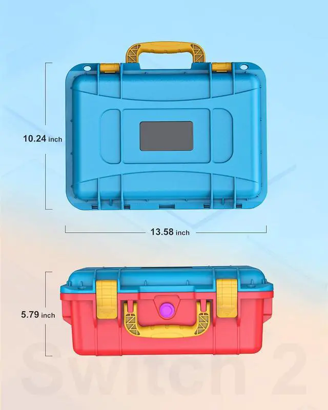 Alt view image 7 of 7 - WERLEO Hard Carrying Case for Nintendo Switch 2, Professional Deluxe IP67 Waterproof, Soft Lining Hard Travel Case for Nintendo Switch 2 Console Pro Controller & Accessories Blue