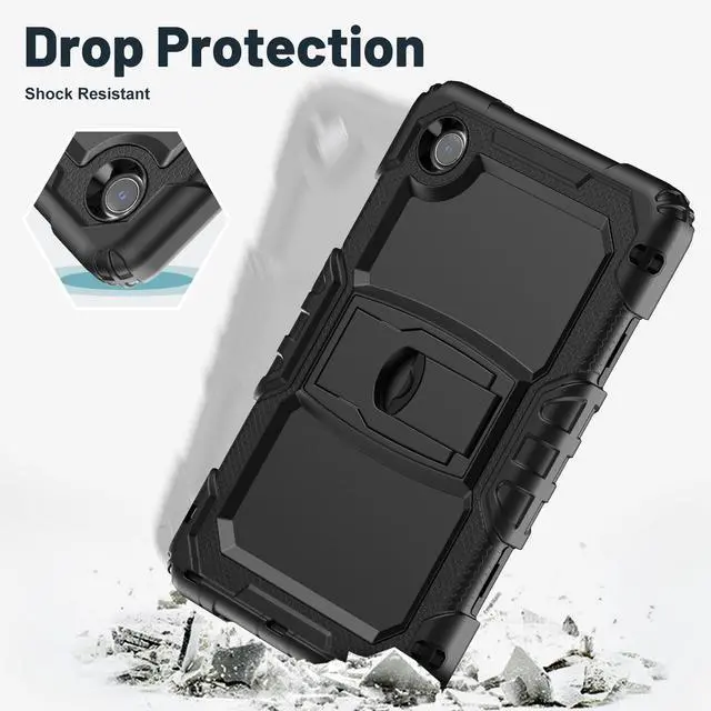 Alt view image 2 of 7 - Case for Lenovo Tab One 8.7 inch 2025 / Tab K9 8.7" 2025 TB305XU TB305FU, Heavy Duty Rugged Shockproof Drop Protection Cover with 360 Rotatable Stand, Hand Strap & Shoulder Strap, Stylus Pen