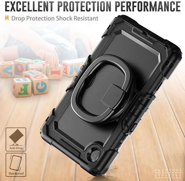Alt view image 2 of 7 - Case for Lenovo Tab One 8.7 inch 2025 / Tab K9 8.7" 2025 TB305XU TB305FU, Shockproof Hard Duty Case with Screen Protector + 360 Rotating Hand Strap & Stand + Shoulder Strap