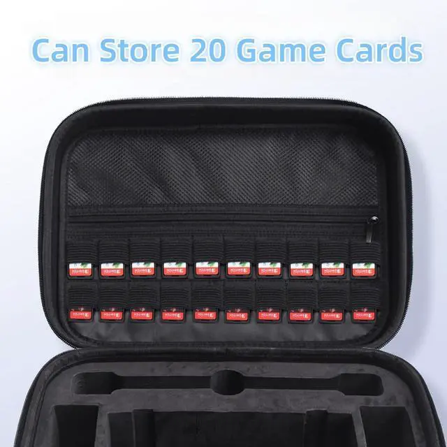Alt view image 4 of 7 - WERLEO Carrying Case Compatible with Switch 2 | All-in-One EVA Hard Protective Dock Case with 18 Games Cartridges | Waterproof Travel Bag Cover with Handles and Shoulder Strap for Console & Accessorie