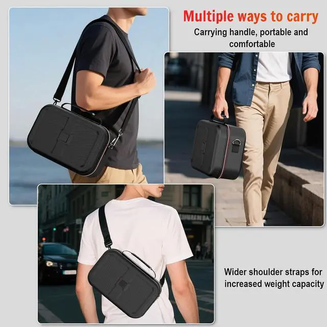 Alt view image 5 of 7 - BONAEVER Switch 2 Carry Case Compatible with Nintendo Switch 2,with 18 Games Cartridges Waterproof and Dustproof Travel Case for Switch 2 and Switch 2 Accessories,with Handles and Shoulder Straps
