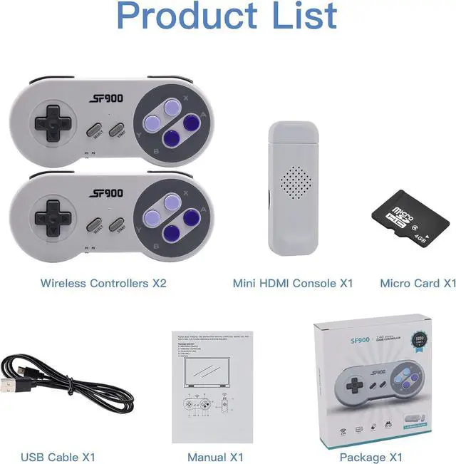 Alt view image 3 of 7 - WERLEO Wireless Retro Gaming Console HDMI Video Game Console Retro Game Console HDMI Game Stick TV Nostalgia Plug & Play