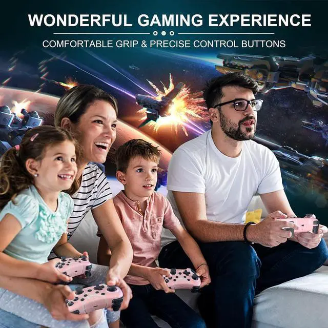 Alt view image 6 of 6 - WERLEO Wireless Switch Controllers Pink,Nintendo Switch Controller for Nintendo Switch/Lite/OLED/Windows PC with Programmable/Vibration/Turbo Funtion,Switch Pro Controller Gamepad with 2 Thumb Caps