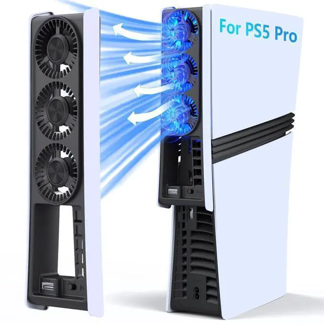 Main image of WERLEO Cooling Fan for PS5 Pro, Efficient Cooler with 3 Fans and Dynamic Speed Control & Smart Sleep Mode, Ultra-Quiet Cooling Station with a USB 3.0 Port, Exclusively for PS5 Pro Console 2024 Edition
