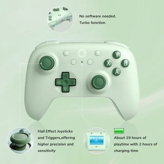 Alt view image 5 of 7 - WERLEO 8Bitdo Ultimate 2C Wireless Controller for Windows PC and Android, Gamepad with 1000Hz Polling Rate, Remappable L4/R4 Bumpers, Rumble Vibration and Turbo Function