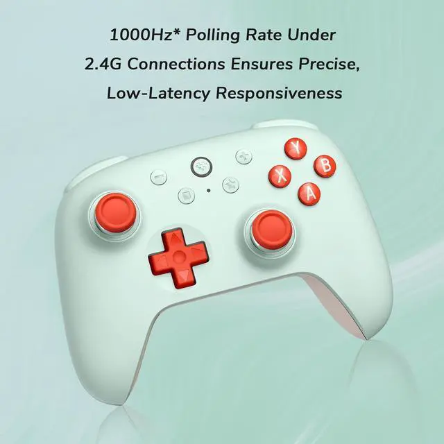 Alt view image 3 of 7 - WERLEO 8Bitdo Ultimate 2C Wireless Controller for Windows PC and Android, Gamepad with 1000Hz Polling Rate, Remappable L4/R4 Bumpers, Rumble Vibration and Turbo Function Orange