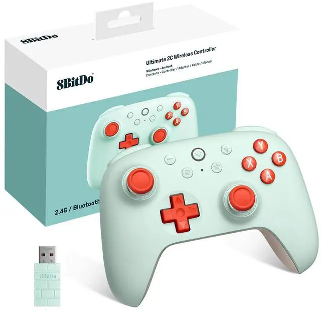 Main image of WERLEO 8Bitdo Ultimate 2C Wireless Controller for Windows PC and Android, Gamepad with 1000Hz Polling Rate, Remappable L4/R4 Bumpers, Rumble Vibration and Turbo Function Orange