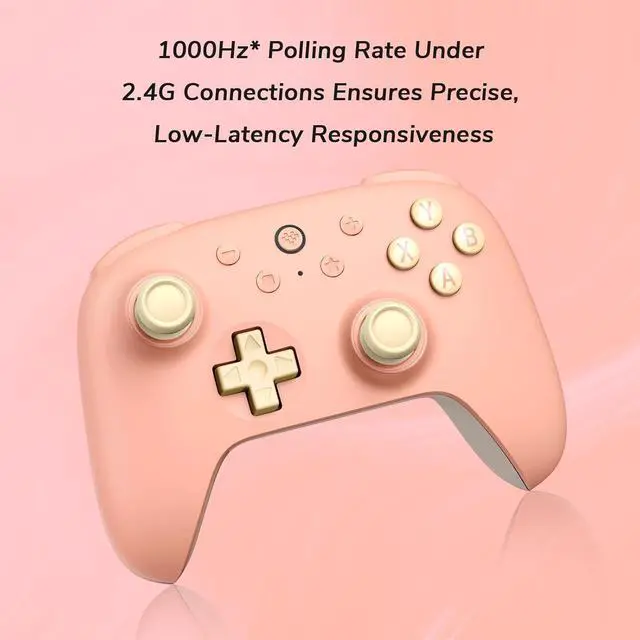 Alt view image 6 of 7 - WERLEO 8Bitdo Ultimate 2C Wireless Controller for Windows PC and Android, Gamepad with 1000Hz Polling Rate, Remappable L4/R4 Bumpers, Rumble Vibration and Turbo Function Pink
