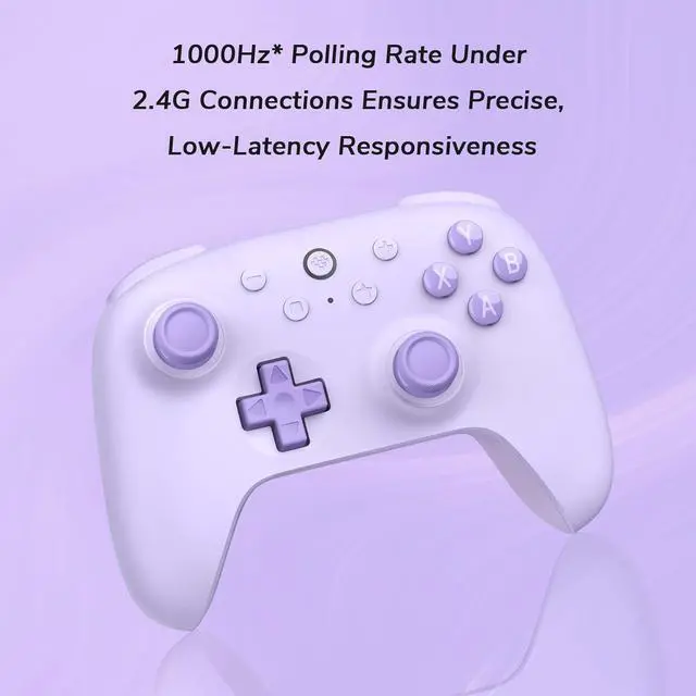 Alt view image 2 of 6 - WERLEO 8Bitdo Ultimate 2C Wireless Controller for Windows PC and Android, Gamepad with 1000Hz Polling Rate, Remappable L4/R4 Bumpers, Rumble Vibration and Turbo Function Purple