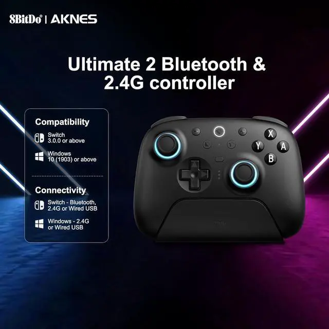 Alt view image 5 of 7 - WERLEO 8BitDo Ultimate 2 Bluetooth Controller for Switch, Switch 2, PC&Windows,Switch Pro Controller with TMR Joysticks,Tactile/Hall Triggers,Programmable L4/R4 Bumpers,2 Back Paddle Buttons,RGB Ring,
