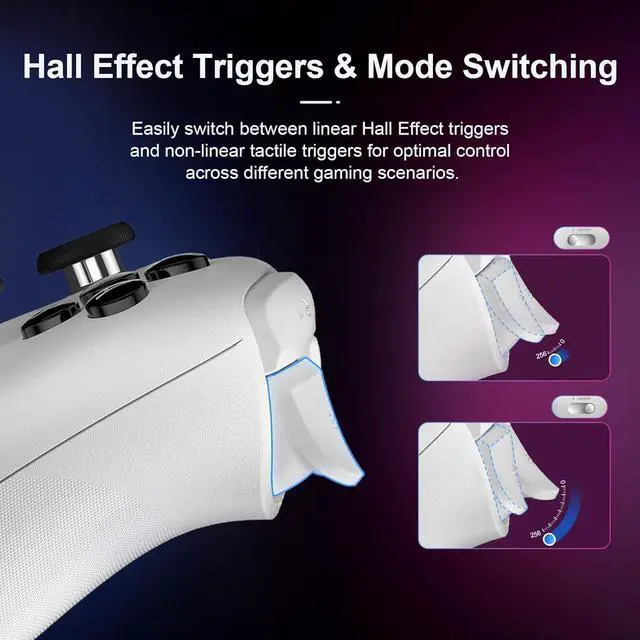 Alt view image 6 of 7 - WERLEO 8BitDo Ultimate 2 Bluetooth Controller for Switch, Switch 2, PC&Windows,Switch Pro Controller with TMR Joysticks,Tactile/Hall Triggers,Programmable L4/R4 Bumpers,2 Back Paddle Buttons,RGB Ring