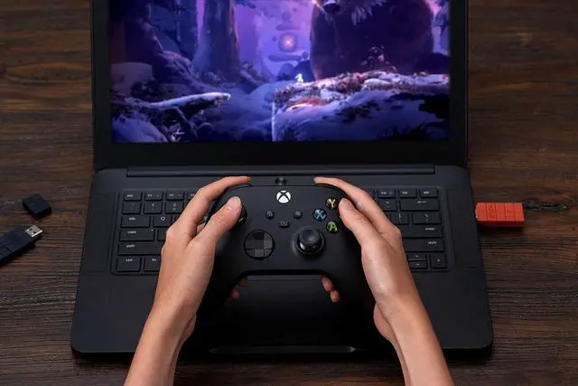 Alt view image 5 of 7 - WERLEO 8Bitdo Wireless USB Adapter 2 for Switch/Switch2, Windows, Mac & Raspberry Pi, Compatible with Xbox Series X/S, Xbox One, Switch Pro, PS5 Controller and More with OTG Adapter Black