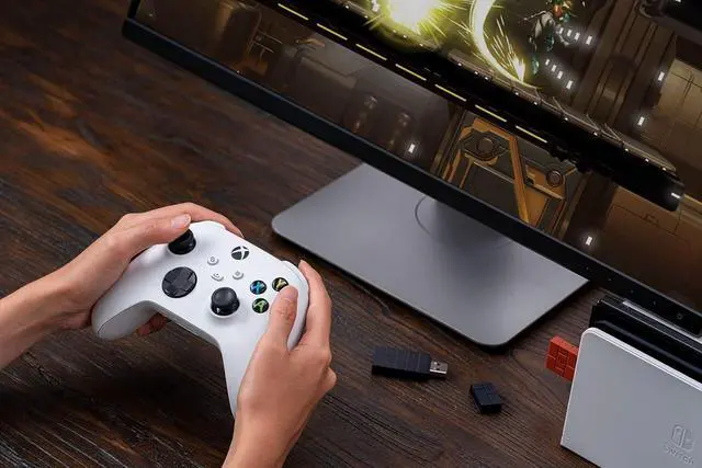 Alt view image 7 of 7 - WERLEO 8Bitdo Wireless USB Adapter 2 for Switch/Switch2, Windows, Mac & Raspberry Pi, Compatible with Xbox Series X/S, Xbox One, Switch Pro, PS5 Controller and More with OTG Adapter Black